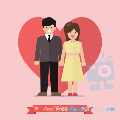 Couple Of Young People With Heart Shape Stock Image