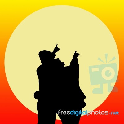 Couple Silhouette Stock Image