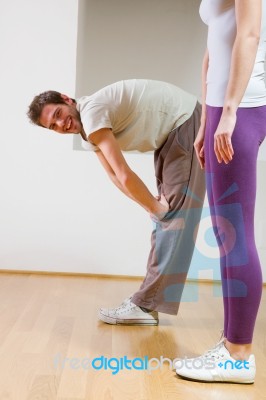 Couple Stretching Stock Photo