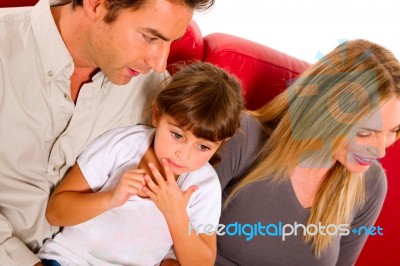 Couple With A Daughter Stock Photo