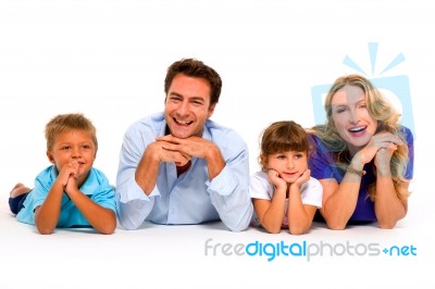 Couple With Two Children Stock Photo