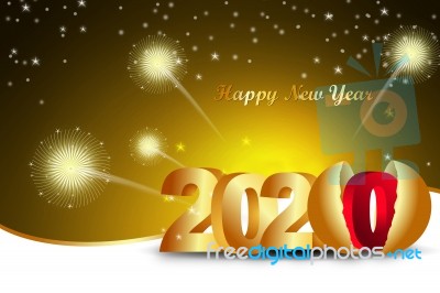 Cover Of Business Diary For 2020 With New Year Celebration And Wishes Stock Image