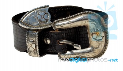 Cowboy Leather Belt Stock Photo