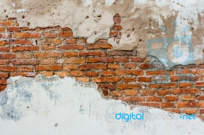 Cracked Concrete Vintage Wall Stock Photo