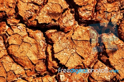 Cracked Ground With Warmer Weather Stock Photo
