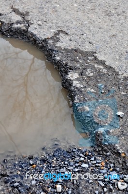 Cracked Road Stock Photo