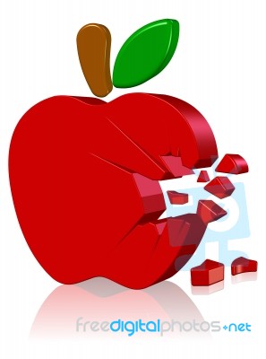 Cracking Apple Stock Image