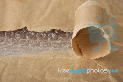 Craft Paper And Bubblewrap Stock Photo