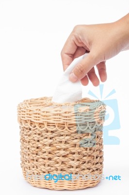 Craft Weave Tissue Paper Box Stock Photo