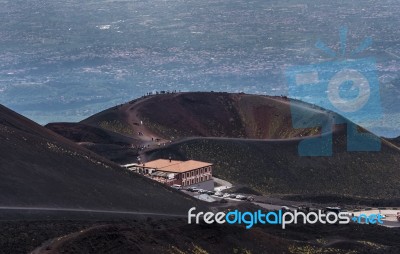 Crater Silvestri At Mount Etna Stock Photo