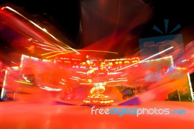 Crazy Dance With Neon Light Stock Photo