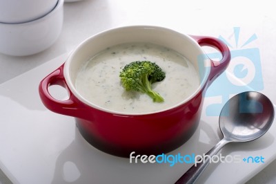 Cream Of Broccoli Soup Stock Photo