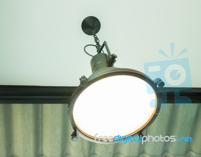 Create Metal Hanging Bulb Light Stock Photo