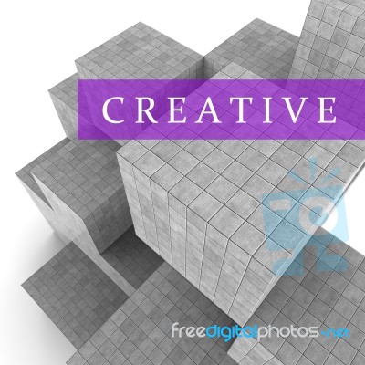 Creative Blocks Indicates Inspired Ideas 3d Rendering Stock Image