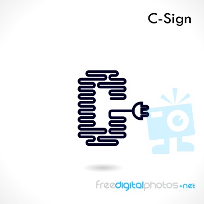 Creative C- Letter Icon Abstract Logo Design  Template Stock Image