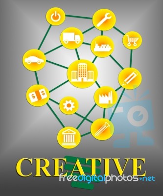 Creative Icons Means Creativity Ideas And Designs Stock Image