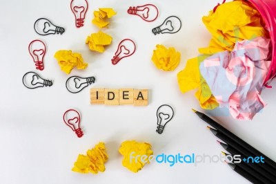 Creative Idea And Innovation Concept With Light Bulb And Paper Stock Photo Creative Idea And Innovation Concept With Light Bulb And Paper Stock Photo