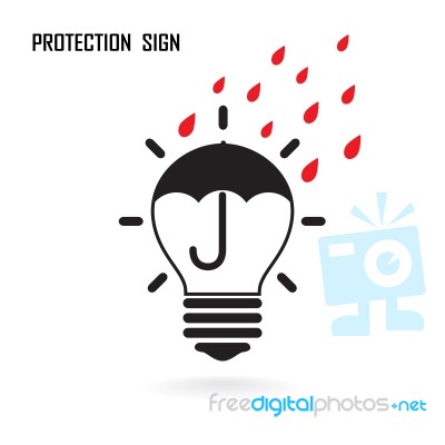 Creative Lamp And Protection Concept Stock Image