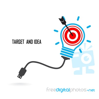 Creative Light Bulb And Target Concept Stock Image
