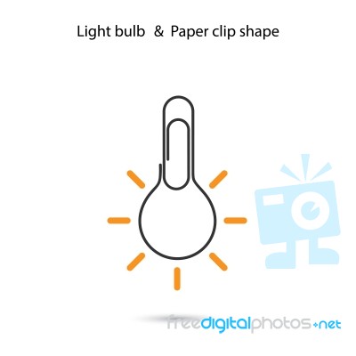 Creative Light Bulb Logo Design,paper Clip Sign Stock Image Creative Light Bulb Logo Design,paper Clip Sign Stock Image