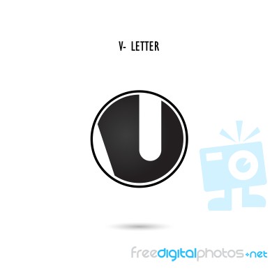 Creative V-letter Icon Abstract Logo Design.v-alphabet Symbol Stock Image