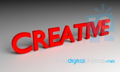 Creative Word On Grey Background 3d Rendering Stock Image