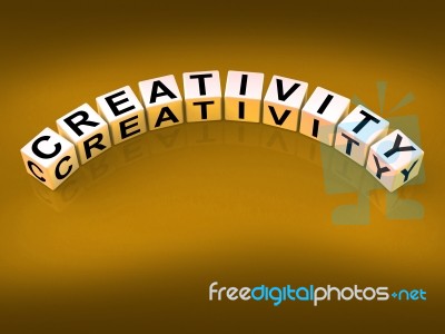Creativity Dice Mean Inventiveness Inspiration And Ideas Stock Image