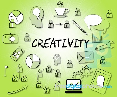 Creativity Icons Means Symbols Create And Creation Stock Image