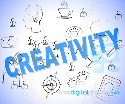 Creativity Word Shows Ideas Inventions And Creatives Stock Image
