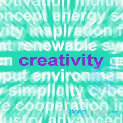 Creativity Word Shows Originality, Innovation And Imagination Stock Image