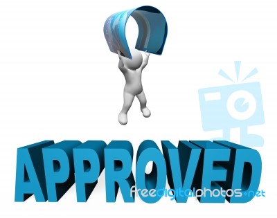 Credit Card Approved Means Verified And Assured 3d Rendering Stock Image
