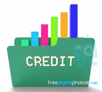 Credit File Indicates Loan Graph 3d Rendering Stock Image