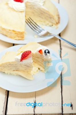 Crepe Pancake Cake Stock Photo