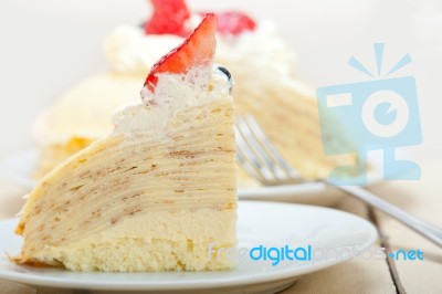 Crepe Pancake Cake Stock Photo