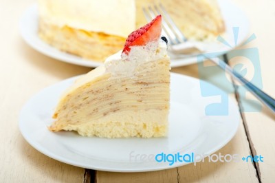 Crepe Pancake Cake Stock Photo