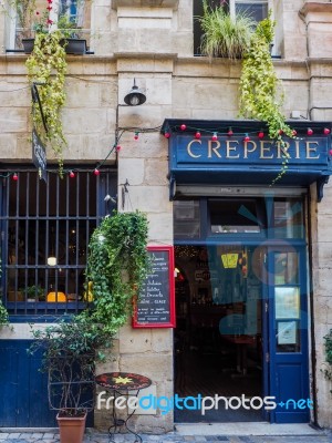 Creperie Open For Business In Bordeaux Stock Photo