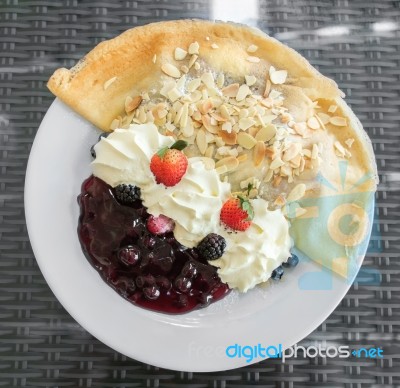 Crepes With Berries Stock Photo