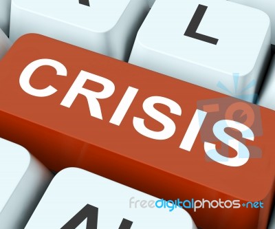 Crisis Key Means Calamity Or Situation
 Stock Image