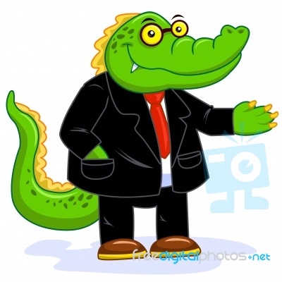 Crocodile Businessman Stock Image