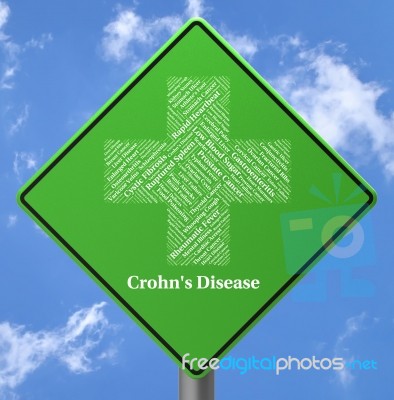 Crohn's Disease Represents Ill Health And Ileitis Stock Image