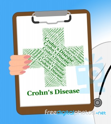 Crohn's Disease Shows Regional Enteritis And Abdominal Stock Image
