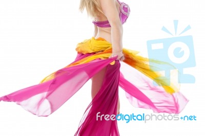 Cropped Image Of A Belly Dancer Performing Stock Photo