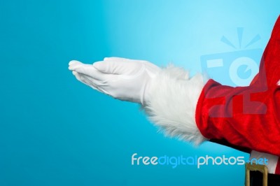 Cropped Image Of Santa With Open Palms Stock Photo