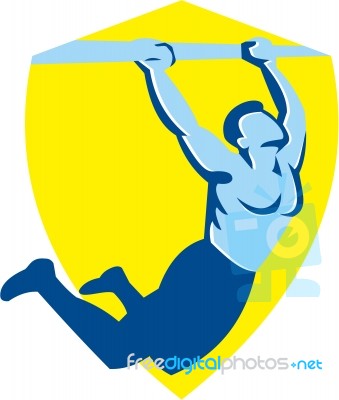Crossfit Pull Up Bar Shield Retro Stock Image Crossfit Pull Up Bar Shield Retro Stock Image