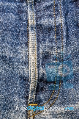 Crotch Of Blue Jeans Pants Stock Photo