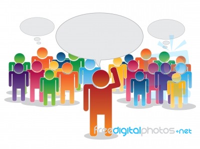 Crowd Thinking With Leader Stock Image