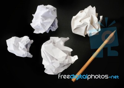 Crumbled Papers Stock Photo
