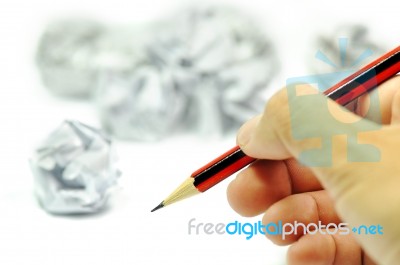 Crumpled White Paper Stock Photo