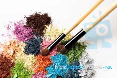 Crushed Eyeshadow And Blush Stock Photo