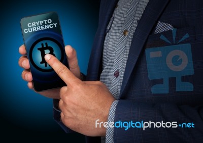 Crypto-currency,  Bitcoin Internet Virtual Money. Currency Techn… Stock Photo